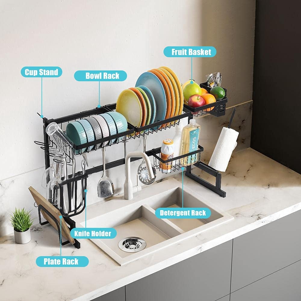 Kitchen Storage Shelf Above The Sink Draining Rack Dish Drying Rack Utensil Holder