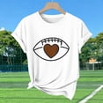 thumbnail image 7 of Womens Tops Rugby Printed Short Sleeved Round Neck Casual T-shirt White XL, 7 of 7