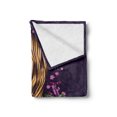thumbnail image 2 of Abstract Woman Soft Flannel Fleece Throw Blanket, Graphical Style Back View of a Young Lady with Floral Details, Cozy Plush for Indoor and Outdoor Use, 50" x 60", Dark Purple Multicolor, by Ambesonne, 2 of 5