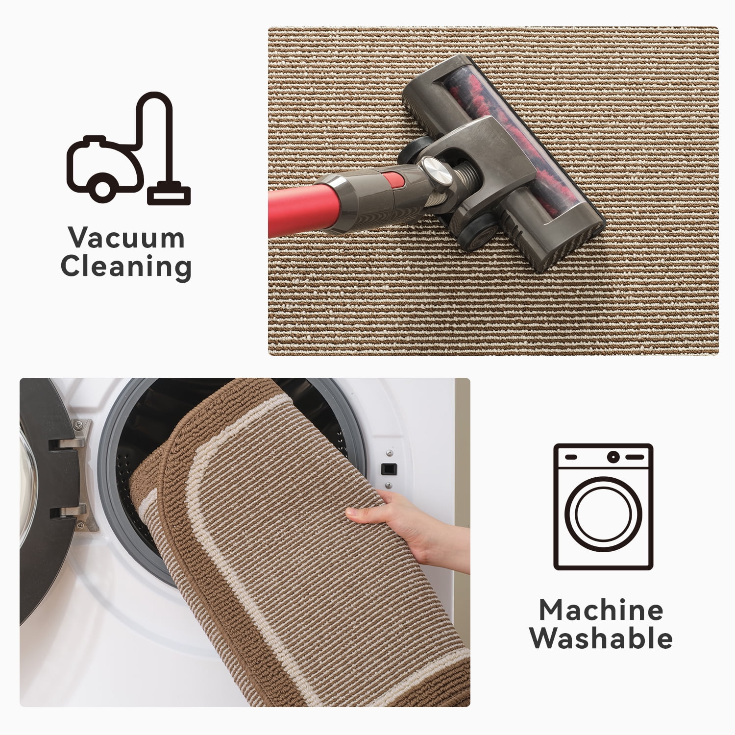 SIXHOME Door Mat Welcome Mat 24"x47" Non-Slip Front Door Mat Absorbent Low Profile Dirt Trapper Indoor Door Mat Ouside Entryway Rug Soft Machine Washable Floor Mat Brown
