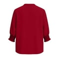 thumbnail image 5 of Kaemgyyd Button Down Shirts for Women Trendy 3/4 Length Sleeve Business Casual Blouses Loose Fit V Neck Summer Tops, 5 of 6
