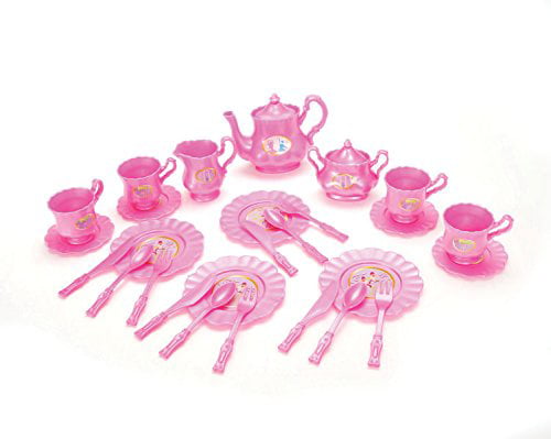 Liberty Imports Princess Tea Party Set with Pretend Play Pink Tea Pots and Kitchen Utensils 29 pcs 