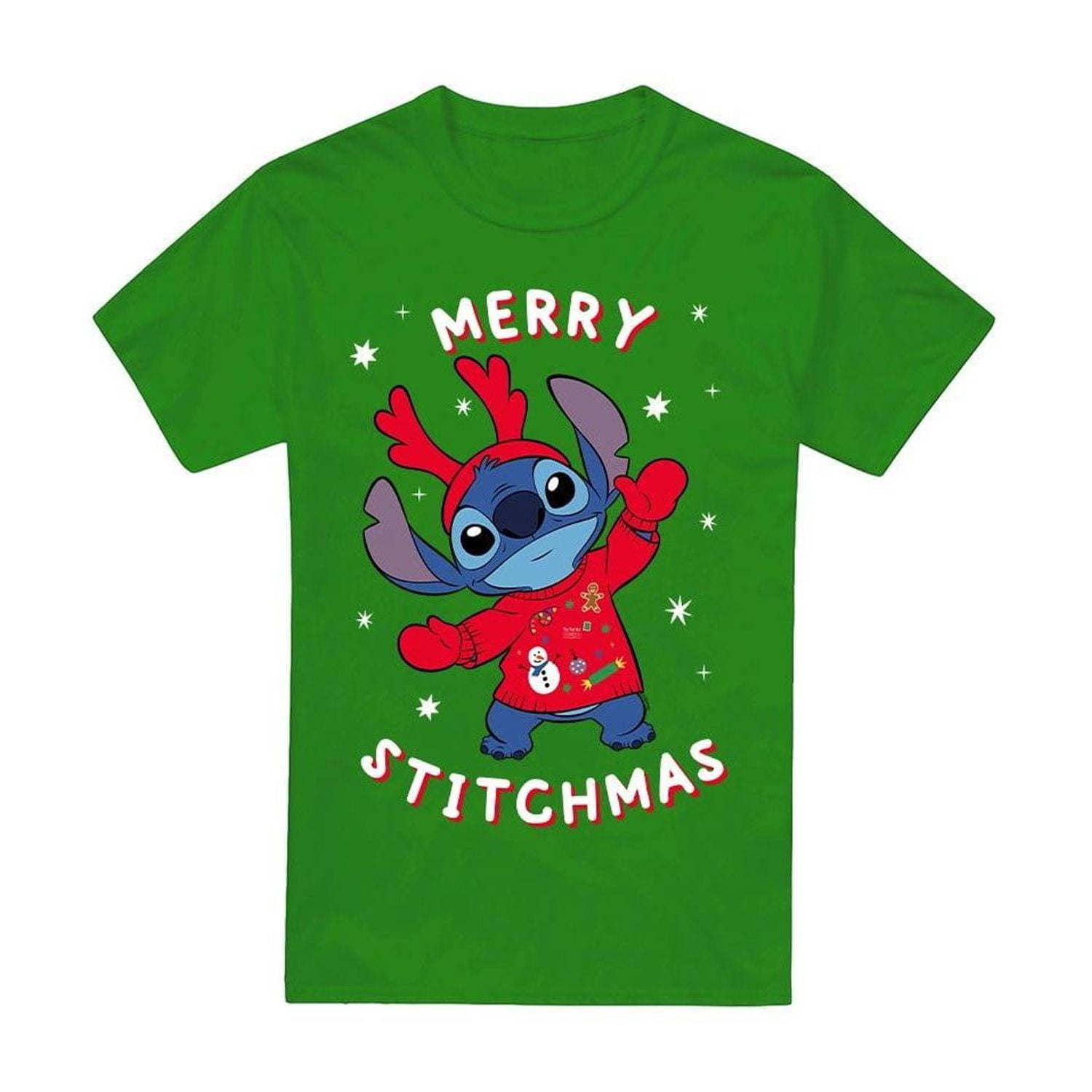 Lilo & Stitch Mens Stitch Ugly Christmas Sweaters T-Shirt