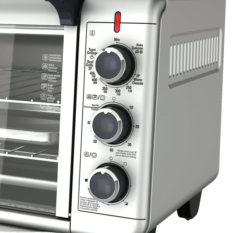 BLACK+DECKER TO3000G 6-Slice 1500W Convection Toaster Oven - Silver