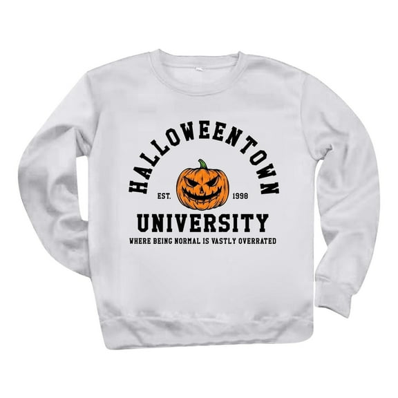 frariair Women's Vintage Halloween Graphic Print Crew Neck Sweatshirt Long Sleeve Casual Pullover Top For Seasonal Celebration Grey XXXL