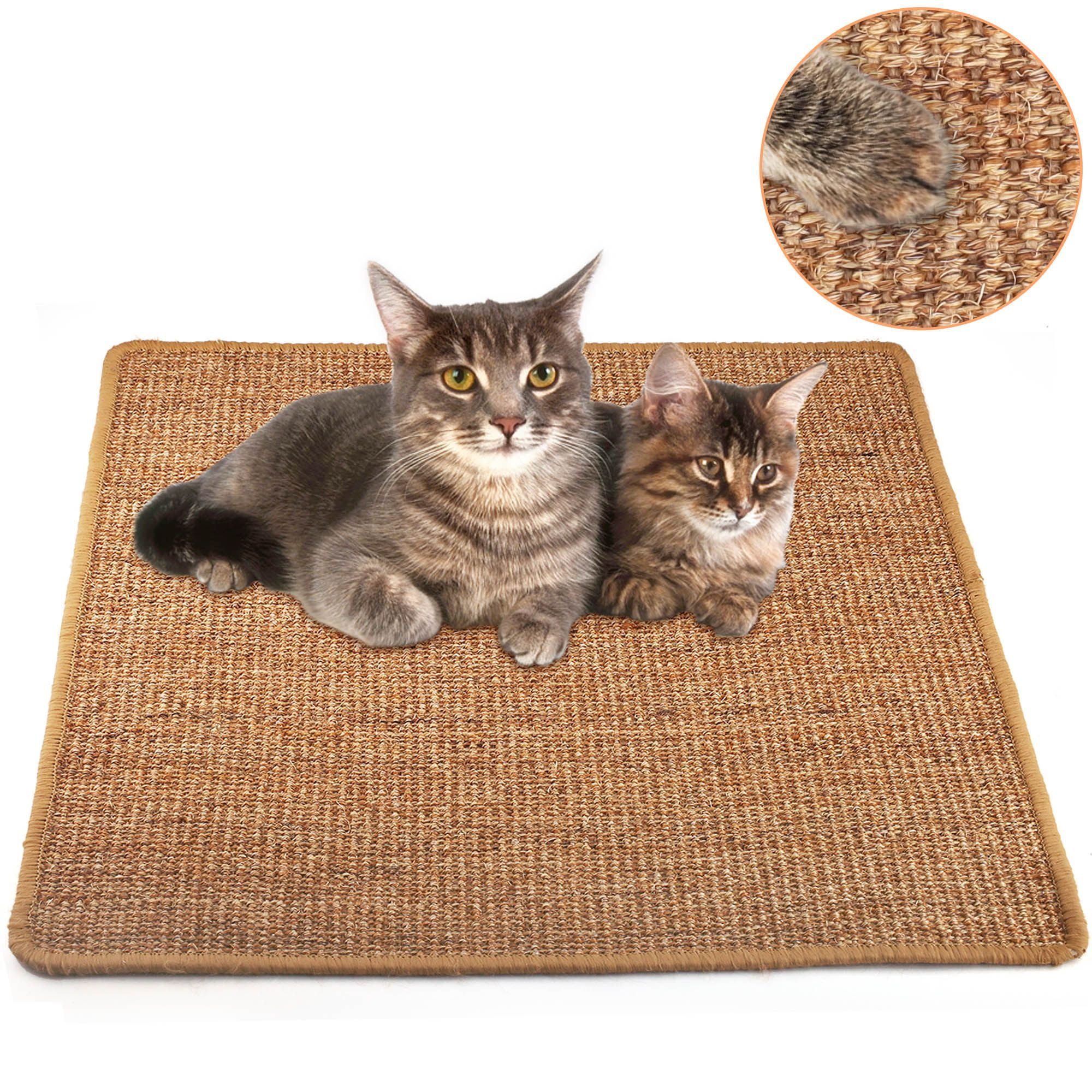 Cat Scratching Mat, Natural Sisal Cat Scratch Mat, Anti Slip Cat
