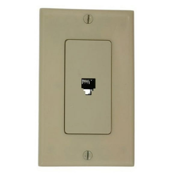 Leviton Ivory Phone Jack Wallplate Decora 40949-ID