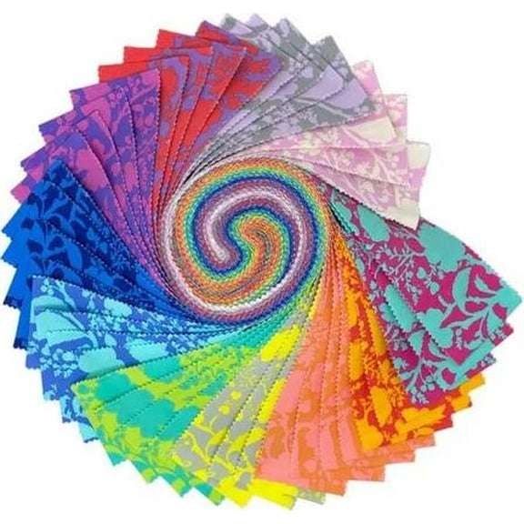 Jelly Roll - Tula Pink True Colors Wildflower Floral Flowers FreeSpirit 40pc Design Roll 2.5" Strips Roll-Up Bundle Quilter's Cotton Fabric Precuts (FB6DRTP.WILDFLOWER) M523.41