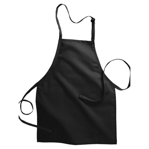 Ed Garments Machine Washable Pocketless Bib Apron, BLACK, One Size