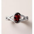 thumbnail image 3 of Oval Red Garnet 925 Silver Engagement Bridal Ring For Her Wedding Ring Anniversary Gift Promise Ring Birthday Gift, 3 of 3