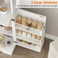 thumbnail image 4 of Timagebreze 68-inch White Bakers Rack with Trash Cabinet, Farmhouse Kitchen Organizer with 6 Shelves & Hutch, 4 of 8