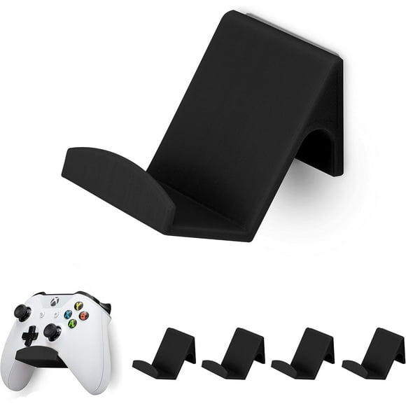 AIR-Brainwavz Game Controller Holder Wall Mount Stand (4 Pack) For XBOX, PS5, SERIES X, ONE, PS4, PS3, SWITCH, NINTENDO, PC & MORE, Fits Latest & Retro Gamepads, Stick On, Easy To Install, UGC1