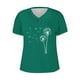 thumbnail image 4 of Camisetas de Manga Corta para las Mujeres, Impresión de Cuello en V Camiseta Casual Top Hecho de 95% Poliéster 5% Spandex para el Uso Diario de Primavera Verano, Camisetas para las Mujeres Casual, 4 of 4