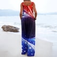 thumbnail image 4 of Iaqnaocc 250 Anniversary Usa Flag Women's Jumpsuits Plus Size American Flag Stars Sleeveless Wide Leg Summer One Piece Adjustable Strap Patriotic Festival Jumpsuits Overalls Dark Blue XL, 4 of 4