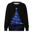 thumbnail image 5 of TTUHYWXI Womens Green Red Christmas Sweatshirts Xmas Tree Snowflake Printed Long Sleeve Pullover (Blue, S), 5 of 6