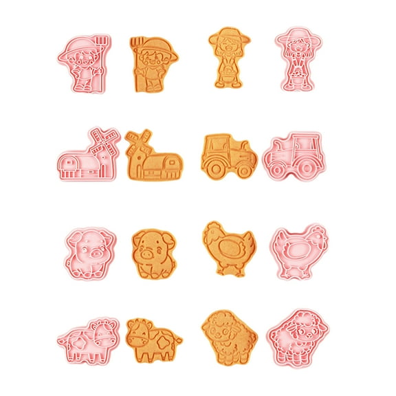 Pack of 8 Biscuit Molds Cookie Molds Farm Shape Biscuit Cutter Cookie Tool Present for Baking Enthusiasts