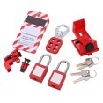 thumbnail image 1 of Electrical Lockout Tagout Kit, Circuit Breaker Lockout High Strength Complete Set Portable Brass Cylinder  Stainless Steel  For Industrial Chemical, 1 of 8