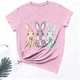 thumbnail image 6 of Tnhcen Women's Easter Bunny Print Graphic Tee Casual Short Sleeve Round Neck Plus Size S-3XL Cotton Spandex Polyester Stretchy Comfortable Spring Holiday Wear, 6 of 6