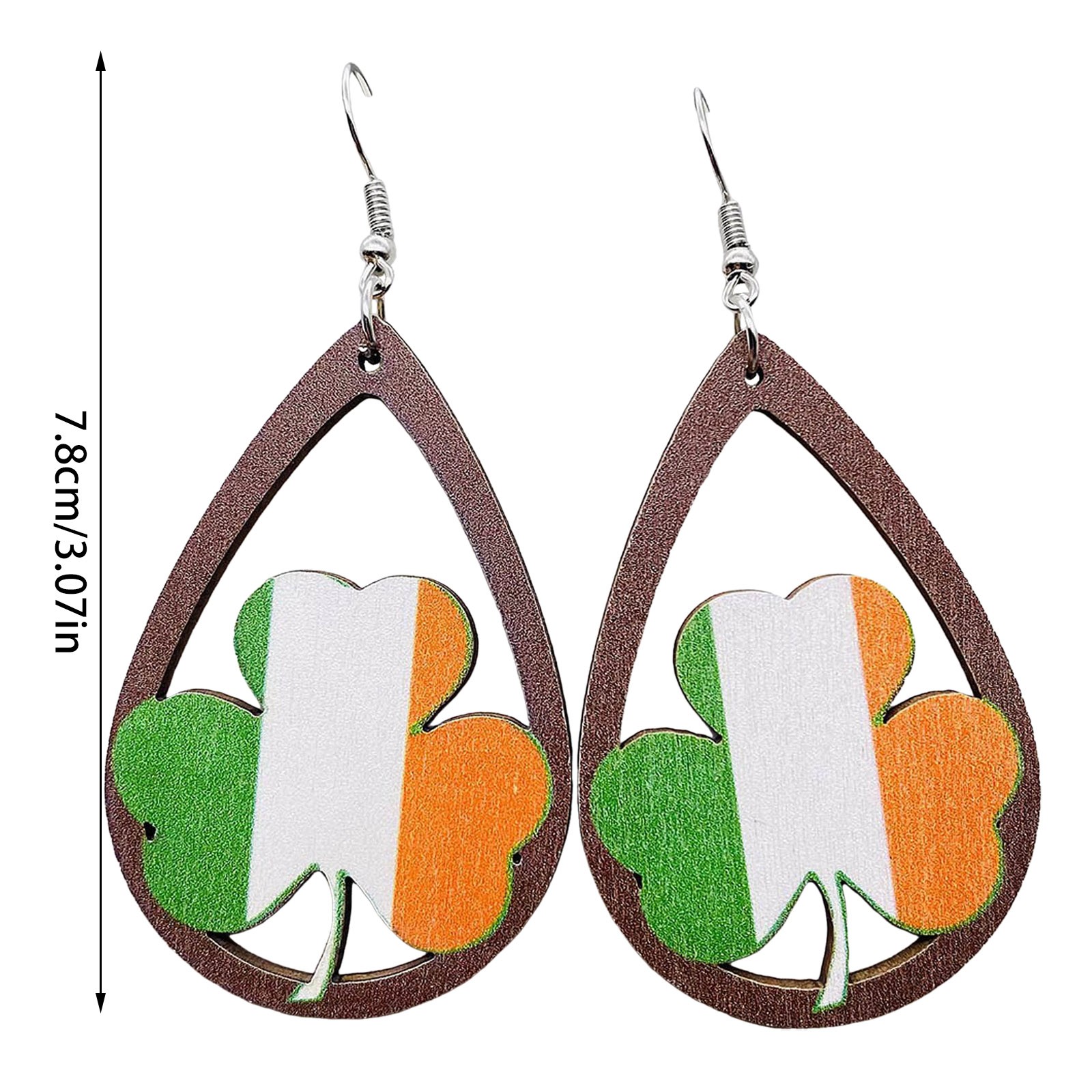 Fall Fashion 2024 Irish Festival Earrings Green Irish Wooden Earrings