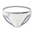 thumbnail image 1 of HKEJIAOI Mens Jockstraps Low Rise Mesh Hollow Out Underpants Breathable Comfort Underwear, Gray M, 1 of 3