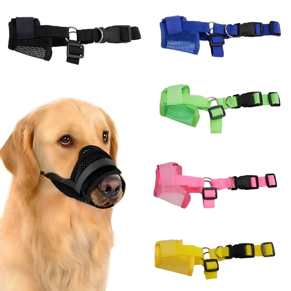 GASTROPOD Nylon Dog Muzzle for Small Medium Large Dogs, Breathable Air Mesh Pet Muzzle for Anti Biting Barking Licking, Adjustable Secure Fit, Pink L