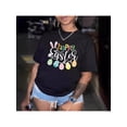 thumbnail image 1 of Women'S Easter Bunny Graphic T-Shirt | Soft Fabric, Casual Crew Neck | Colorful Egg Design with "Happy Easter" Text | Ideal Gift for Ladies | Versatile All-Season Wear, 1 of 5