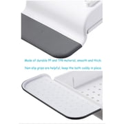 Mornenjoy Bath Tray for Tub,Bathtub Caddy Tray, Expandable Bath Tub Table Tray Bathtub Shelf Caddy Tray Bath Stand Kitchen Shelf Bathroom Bath Board Organizer Trays for Wine Book Bath Products (Grey)