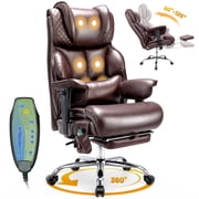 Big and Tall Massage Office Chair,500LBS Heavy Duty Ergonomic Gaming Chair with Footrest,High Back Lumbar Support & Wide Executive Seat For Adult