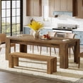 thumbnail image 2 of Finmind 78.74-inch Dining Table for 6-8, Large Farmhouse Kitchen Table with Sturdy Legs for Dining & Living Room, Dark Brown, 2 of 8