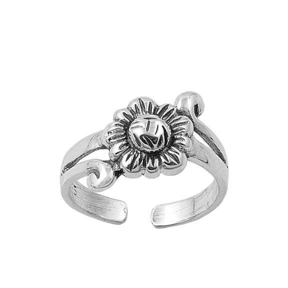 Flower 1Knuckle/Toe Ring Sterling Silver