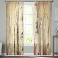 thumbnail image 2 of Autumn Branch Trees Sheer Curtains 96 Inches Long 2 Panels Set, Window Sheer Curtains for Living Room/Bedroom, Fall Forest Vintage Rustic Oil Painting Light Filtering Rod Pocket Curtain 52''x96''x2, 2 of 7