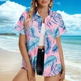 thumbnail image 5 of Aloohaidyvio Hawaiian Button Down Shirts for Women Casual Short Sleeve Floral Tropical Print Summer Blouse Tunic Tops, 5 of 5