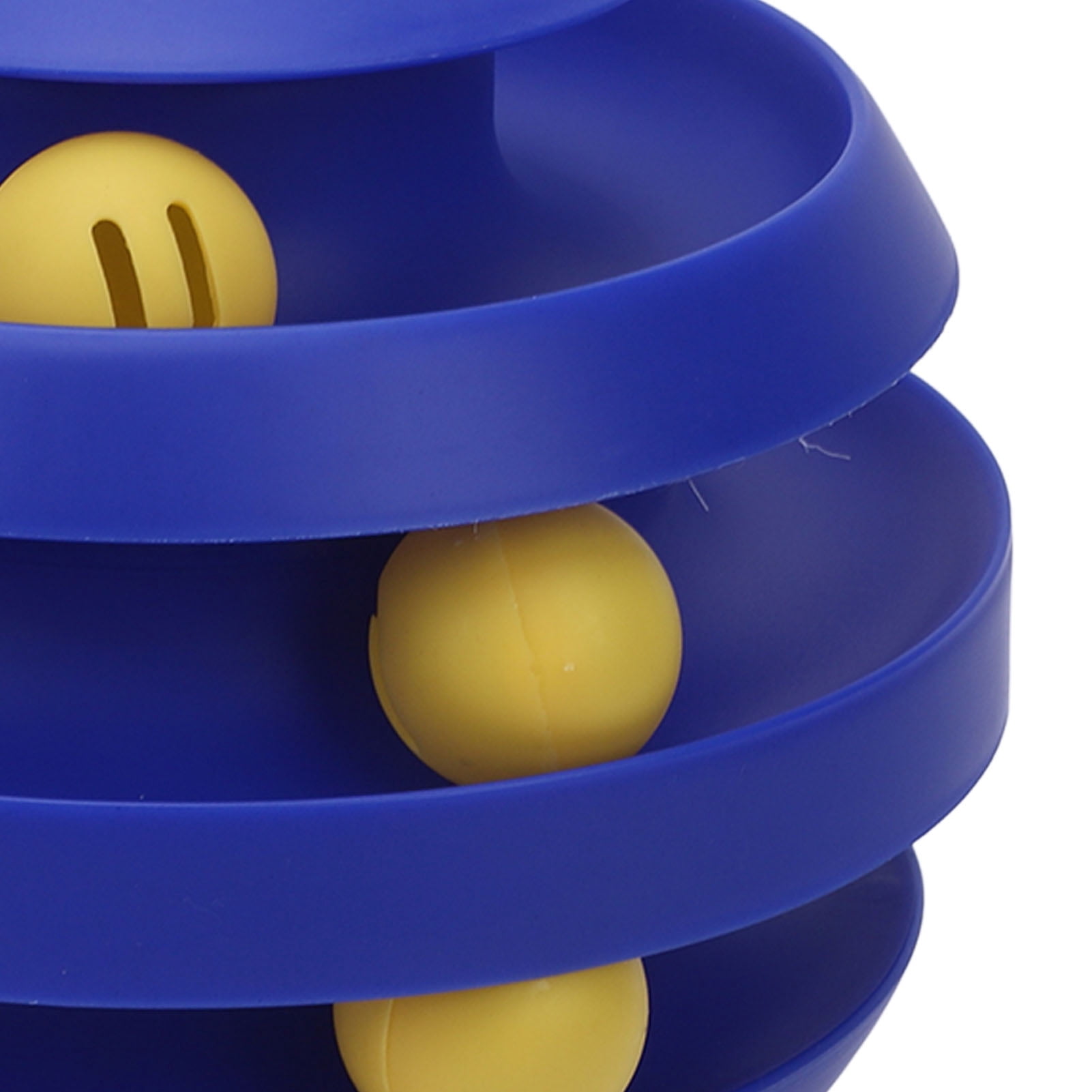 LAZIOEGR Interactive Cat Ball Toy 360 Degree Rotating Track Bite Proof Reduce Boredom Enhanced Exercise Indoor Kitten Teaser Play Station Klein Blue 8.7 in / 22 cm