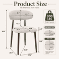 thumbnail image 2 of ClinQ Dining Chairs Set of 2, Modern Upholstered Kitchen Chairs with Curved Backrest, Thick Linen Fabric Cushion and Wood Grain Metal Legs, Camel, 2 of 9