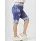 thumbnail image 3 of Shorts de Denim en Talla Extra con Estampados de Mariposa 3D Rosegal  Pantalones cortos de talla grande, 3 of 5