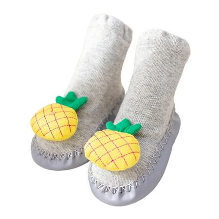 

BueatyH 1 Pair Toddler Socks Anti-skid Bottom Hand Washable Mid-length Kids Cartoon Soft Socks for Boys Girls