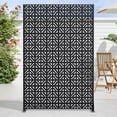 thumbnail image 2 of MAYEERTY 72 × 47in Outdoor Privacy Screen with Stand Metal Balcony Decorative Screen, Black, 2 of 7