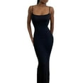 thumbnail image 2 of stanreset Jupe Longue Bodycon Robe de Soirée Vêtements pour Cami Spaghetti Sans Manches Forme de Corps Polyvalent Jolie Tenue d'Été Noir/l, 2 of 6