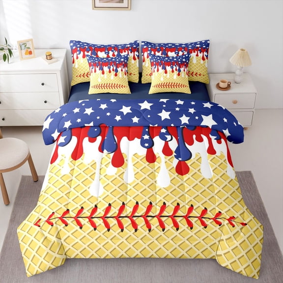 Castle Fairy Kids Teens Ice Cream Twin Bedding Sets,Sport Football Bedding Comforter Set