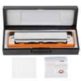 thumbnail image 1 of Yazoeia 10‑Hole Harmonica Blues Ab Key Harp Wind Musical Instrument Beginner Practice AM‑20DOrange YQ320-0030, 1 of 13