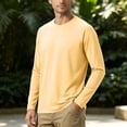 thumbnail image 5 of GEWSEY Men's Long Sleeve Shirts UPF 50+ UV Sun Protection Athletic Shirts for Hiking Running Workout Rash Guard (Light Yellow, L), 5 of 5