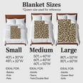 thumbnail image 4 of Abstract Brown Leopard Print Flannel Blanket for Bed,Travel and Camping, Impressionist Style Super Soft Cozy Blanket for All Seasons 60"x80", 4 of 7