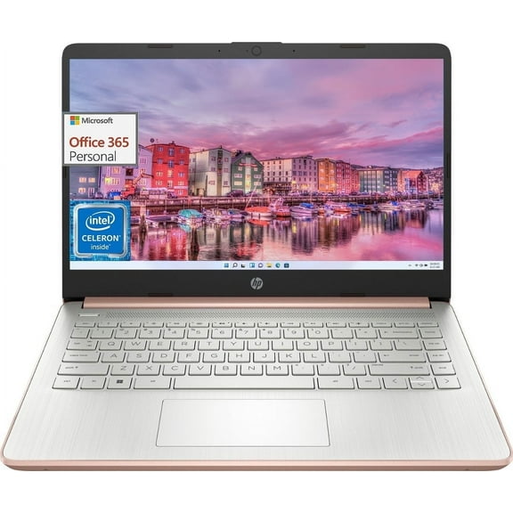 HP 14" Laptop Students Business, Intel Quad-Core Processor, 8GB RAM, 64GB eMMC 128GB Micro SD Card, Wi-Fi 5, Webcam, 12H Battery Life, Windows 11 in S Mode, Bundle With Cefesfy USBHUB