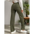 thumbnail image 6 of Weardear Women's Casual Straight Leg Pants High Waisted Button Down Stretchy Business Work Trousers with Multiple Pockets, 6 of 7