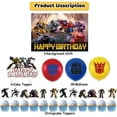 thumbnail image 2 of 32 Pcs For Transformers One Theme Party Decorations,With 5*3ft Birthday Backdrop Decorations,18 Balloons,13 Cupcake Toppers,for Birthday Party Decorations, 2 of 4