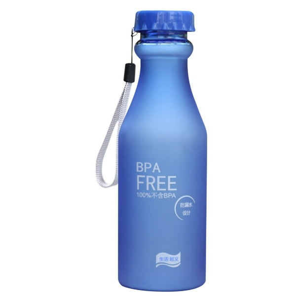 Vasos Botella de plástico de 550 ml, transparente, mate, portátil, no se rompe fácilmente, para deportes al aire libre, viajes, botella de agua portátil a prueba de fugas