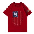 thumbnail image 4 of Hogleaql 4th Of July Shirts for Men Round Neck Patriotic Tops Short Sleeve USA Flag Independence Day Graphic for Men Dressy T Shirt Red S, 4 of 4