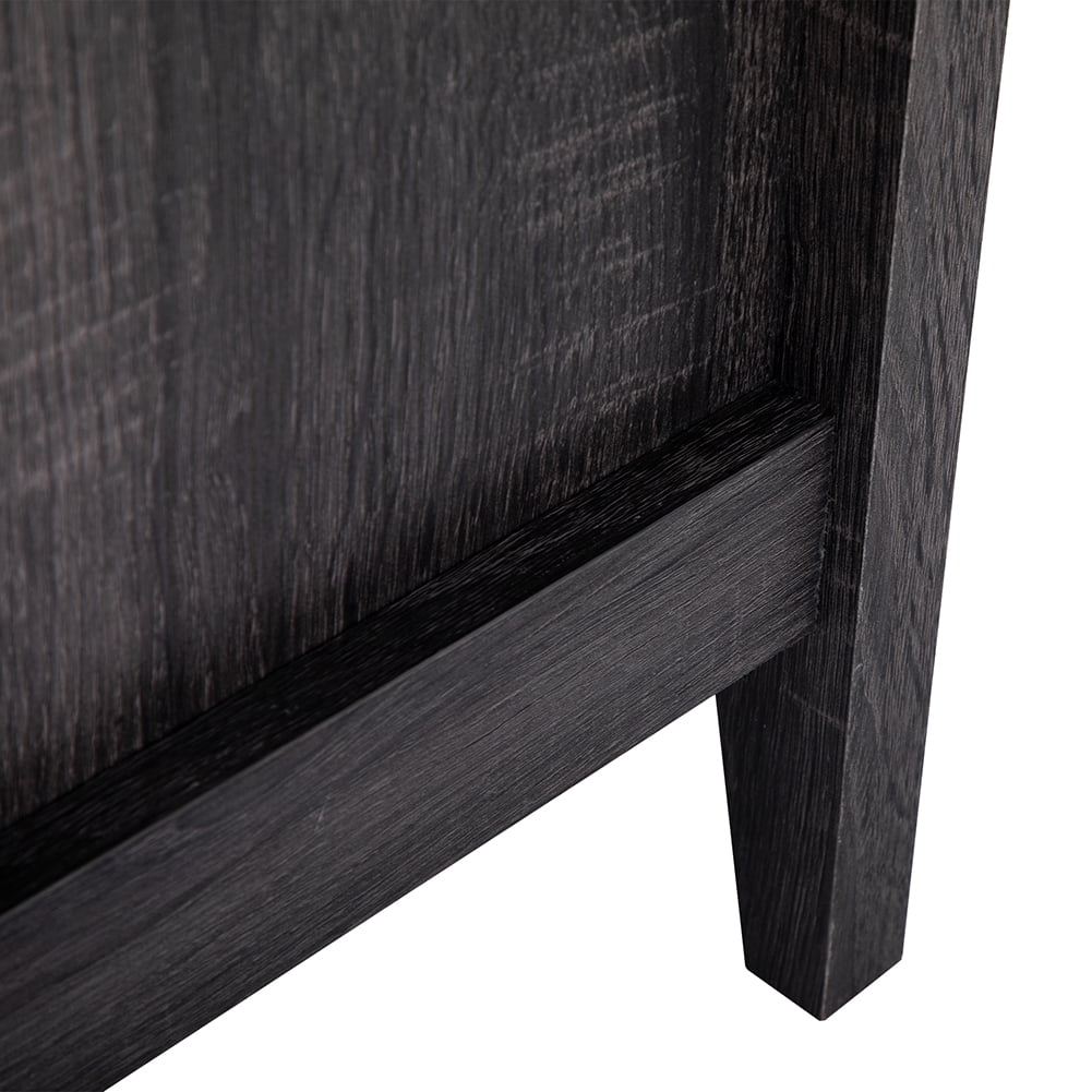 Kadyn Bedside Tables&nbsp;set of 2, Wooden End Side Table with Storage Cabinet and Open Shelf, Bedside Table for Bedroom, Living Room, Cement Gray