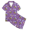 thumbnail image 3 of LIUYUNNN Kids Boy Pajama Set Bee Kids Button Down Pajamas Set Classic Loungewear Tween Pajamas 4-5 Years Boys Girls Fall Outfits, 3 of 3