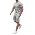 thumbnail image 1 of Men‘s Two-Piece Outfits Summer Casual Muscle Short Sleeve Tee Shirts And Classic Fit Sport Shorts Set TracksuitXL, 1 of 5